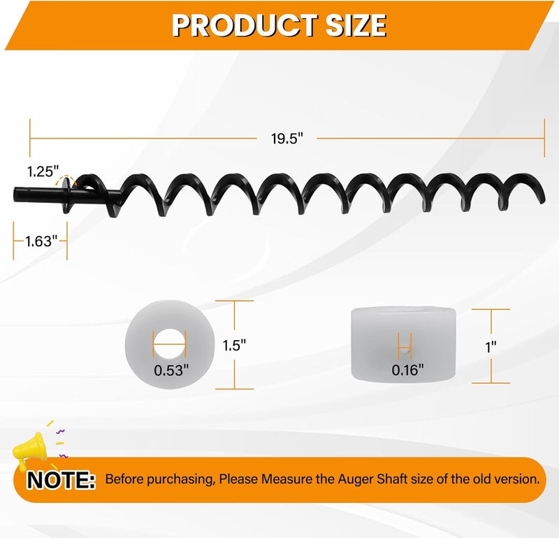 COMVIEE 19 1/2" Auger Shaft Screw Replacement Parts for Pit Boss 820 Series Pellet Grills, Auger Flighting Shaft & Auger Motor Bushing for Pit Boss 820D 820D3 820S 820SC 820FB 820XL, Replace Part 74070 - Image 2